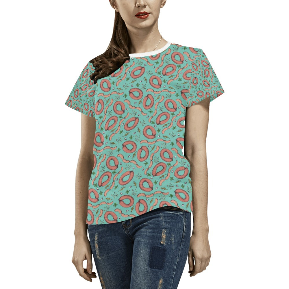 Sausage Print Design LKS303 Women's  T-shirt