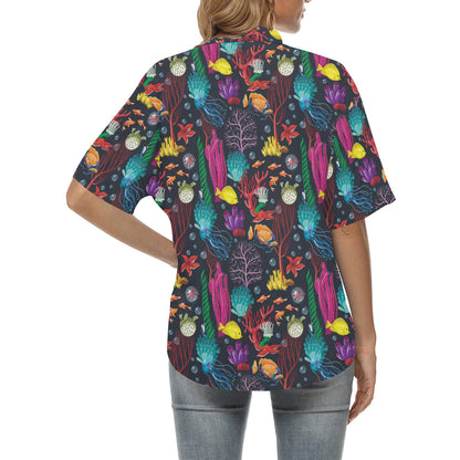 Underwater Cute Print Design LKS303 Women's Hawaiian Shirt