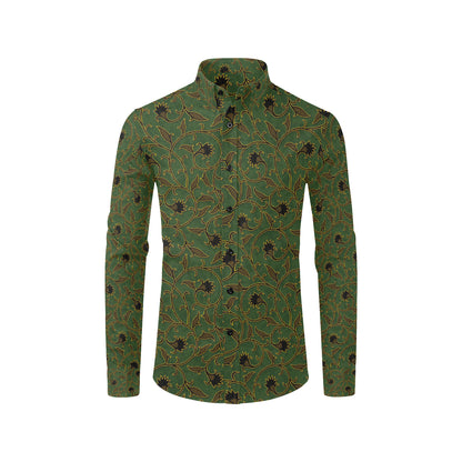 Brocade Pattern Print Design 02 Men's Long Sleeve Shirt