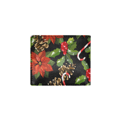 Poinsettia Pattern Print Design POT01 Men's ID Card Wallet