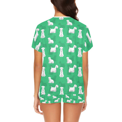 Sealyham Terriers Print Design LKS301 Women's Short Pajama Set
