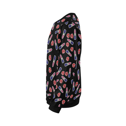 Lipstick Pattern Print Design LT01 Men Long Sleeve Sweatshirt