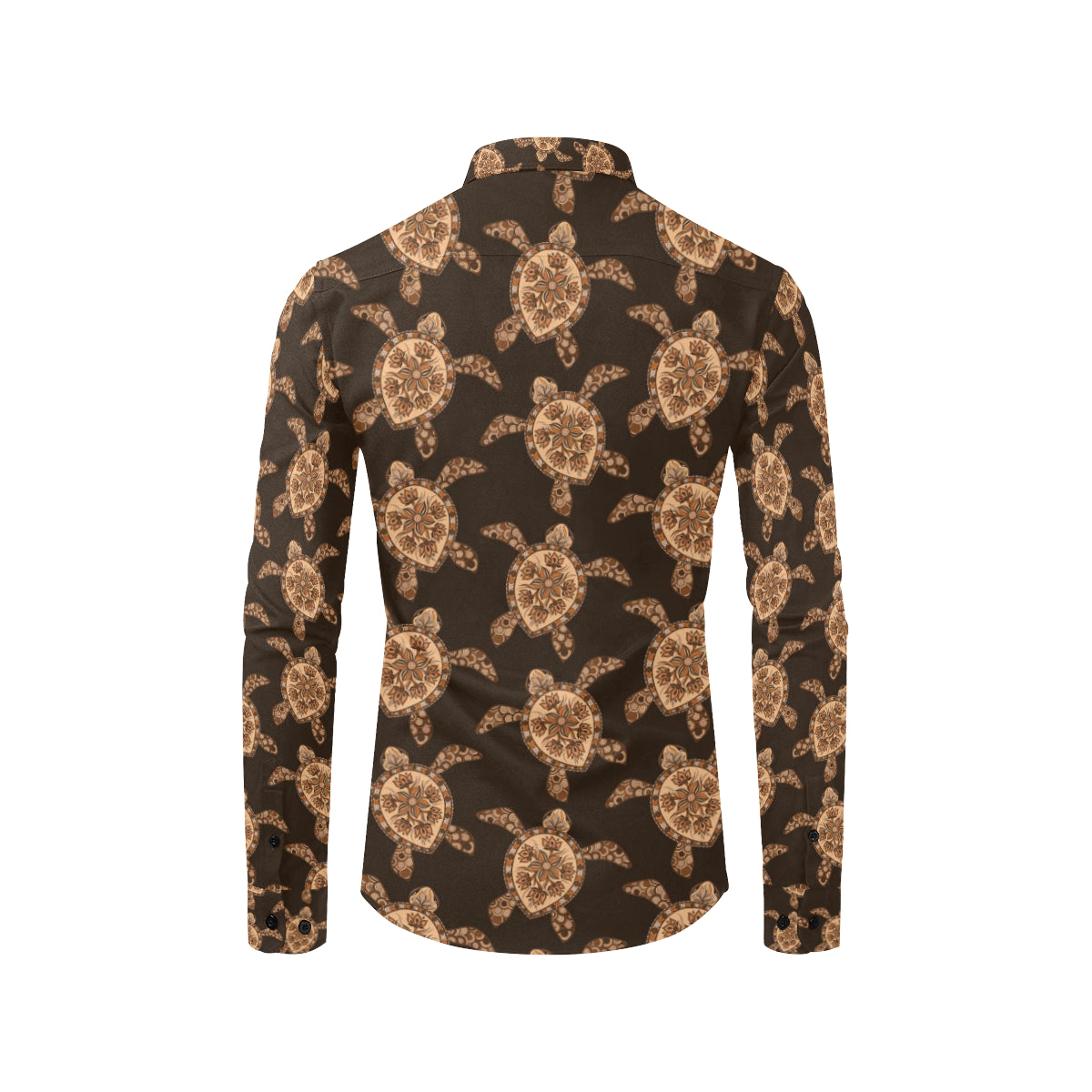 Tribal Sea Turtle Pattern Print Design T09 Men's Long Sleeve Shirt