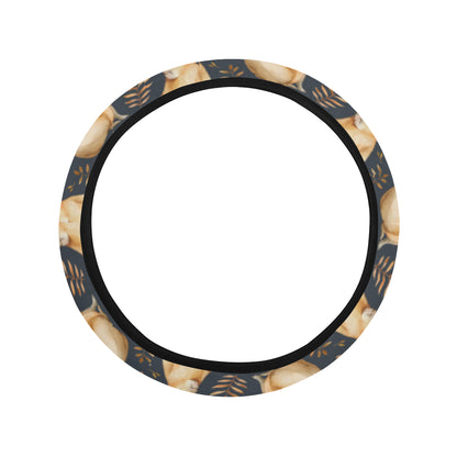 Capybara Pattern Print Design 02 Steering Wheel Cover with Elastic Edge