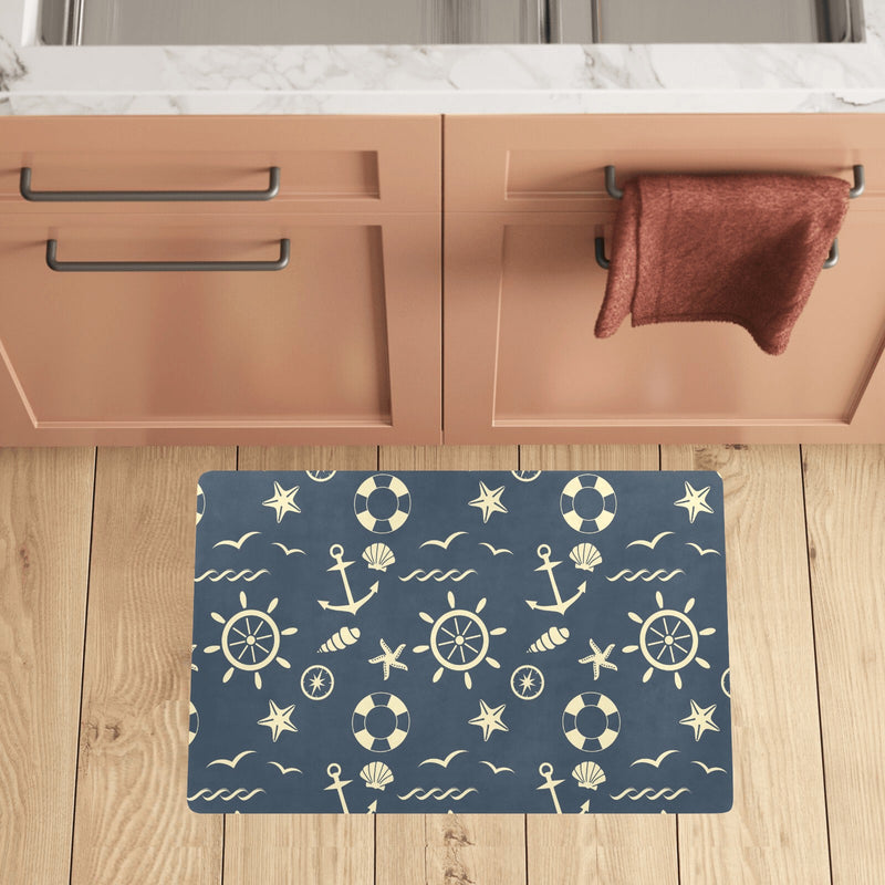 Nautical Pattern Print Design A01 Kitchen Mat