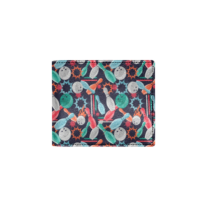 Bowling Pattern Print Design 08 Men's ID Card Wallet