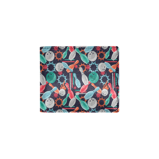 Bowling Pattern Print Design 08 Men's ID Card Wallet