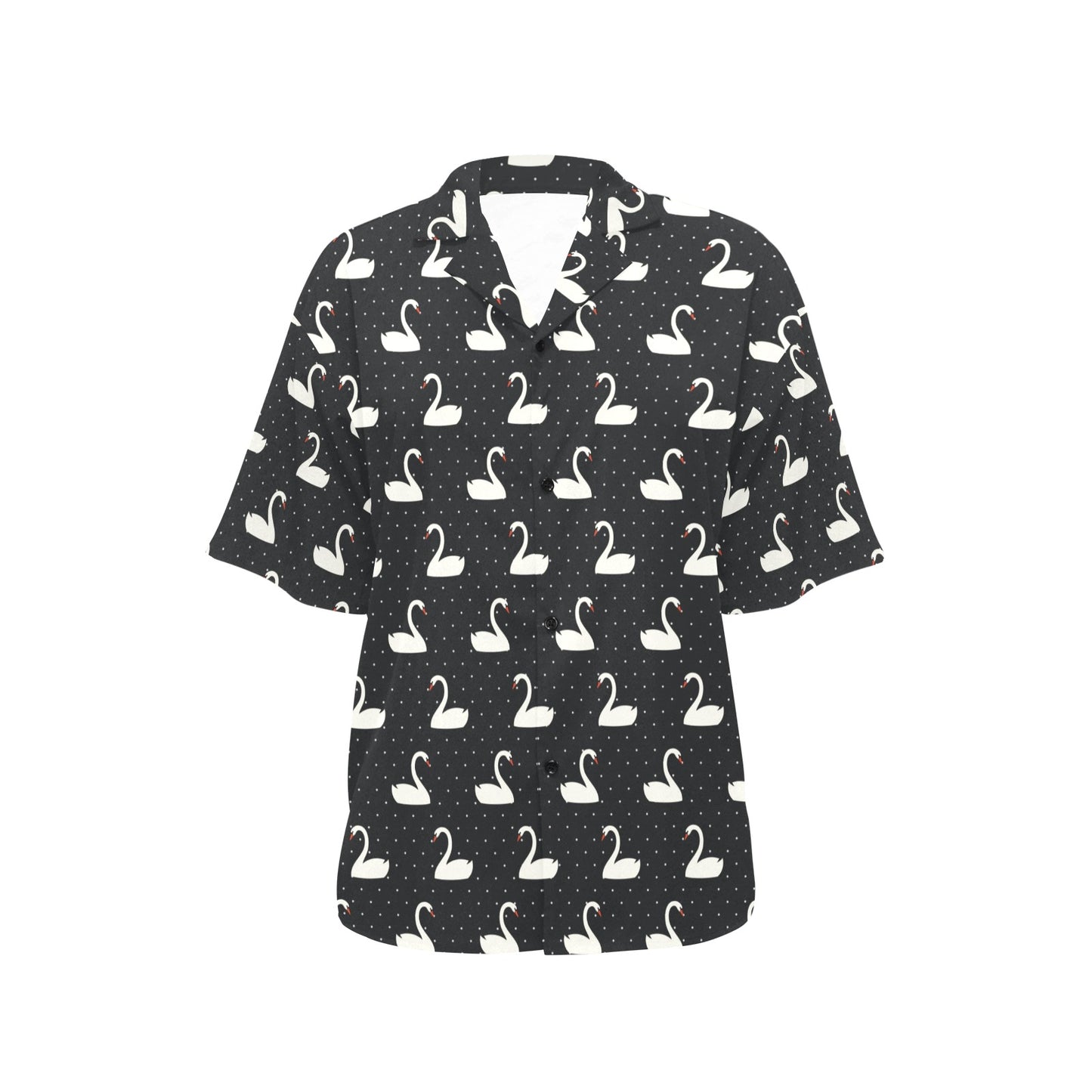 Swan Print Design LKS401 Women's Hawaiian Shirt