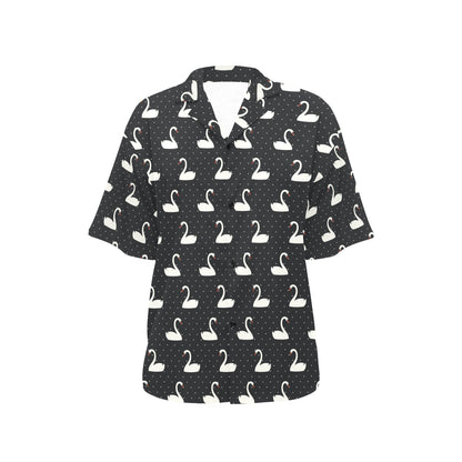 Swan Print Design LKS401 Women's Hawaiian Shirt