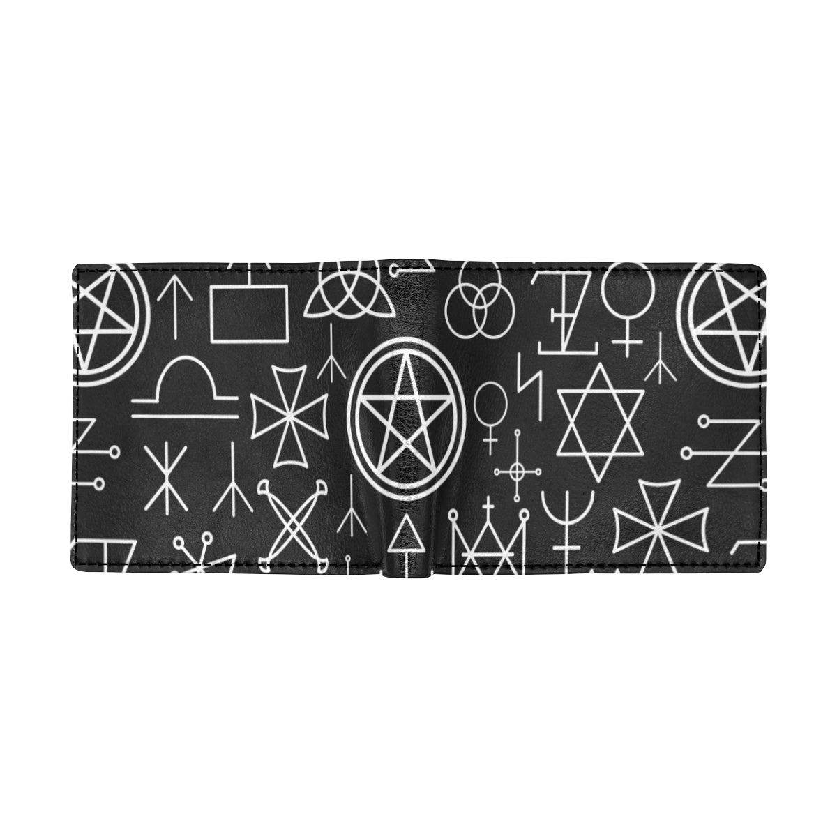 Pentagram Pattern Print Design A02 Men's ID Card Wallet