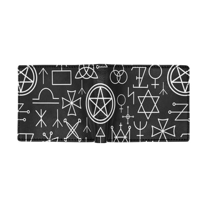 Pentagram Pattern Print Design A02 Men's ID Card Wallet