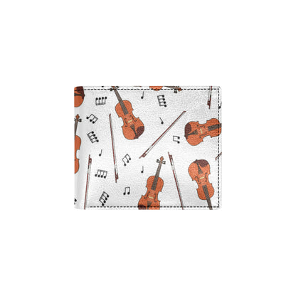 Violin Pattern Print Design 02 Men's ID Card Wallet