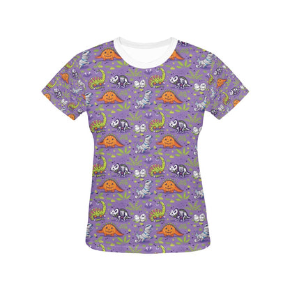 Zombie Dinosaur Print Design LKS302 Women's  T-shirt