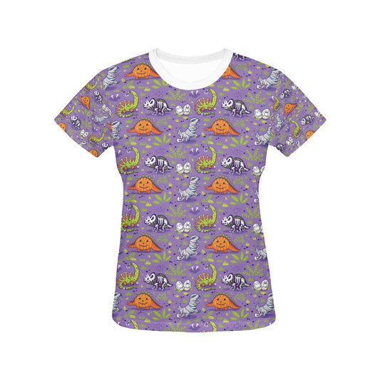 Zombie Dinosaur Print Design LKS302 Women's  T-shirt