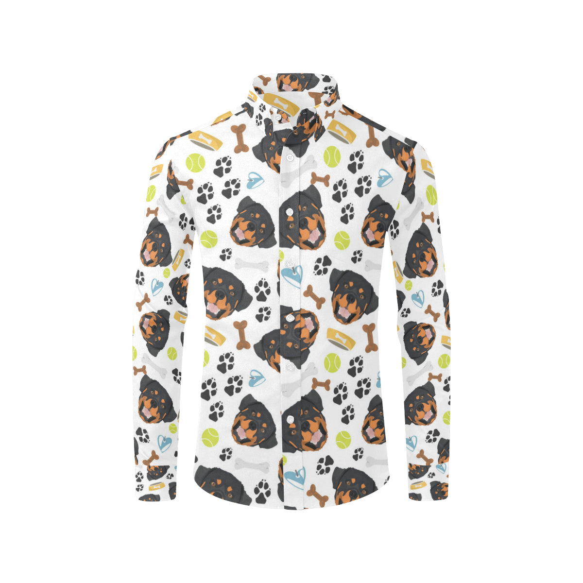 Rottweiler Pattern Print Design A04 Men's Long Sleeve Shirt