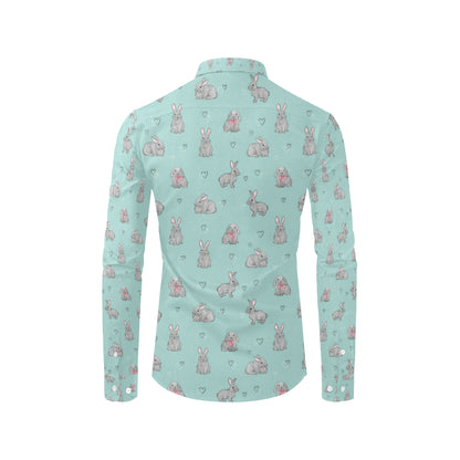 Bunny Pattern Print Design 02 Men's Long Sleeve Shirt