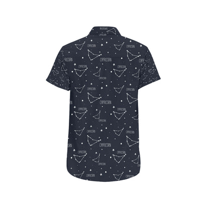 Capricorn Zodiac Pattern Print Design 01 Men's Short Sleeve Button Up Shirt