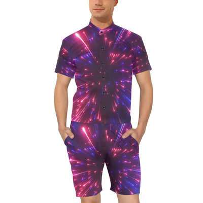 Celestial Purple Blue Neon Speed Light Men's Romper