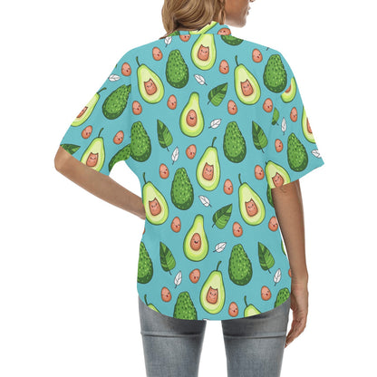 Avocado Pattern Print Design AC05 Women's Hawaiian Shirt