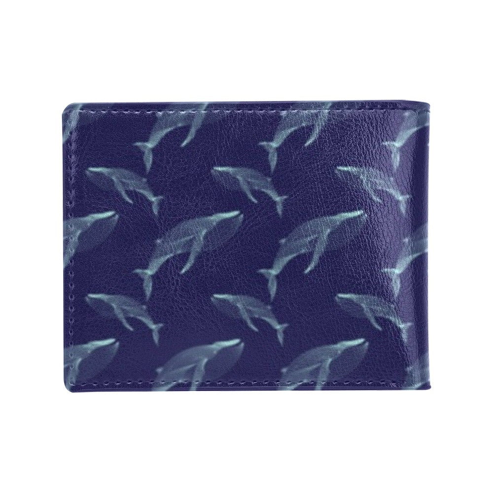 Blue Whale Print Design LKS402 Men's ID Card Wallet