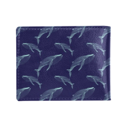 Blue Whale Print Design LKS402 Men's ID Card Wallet