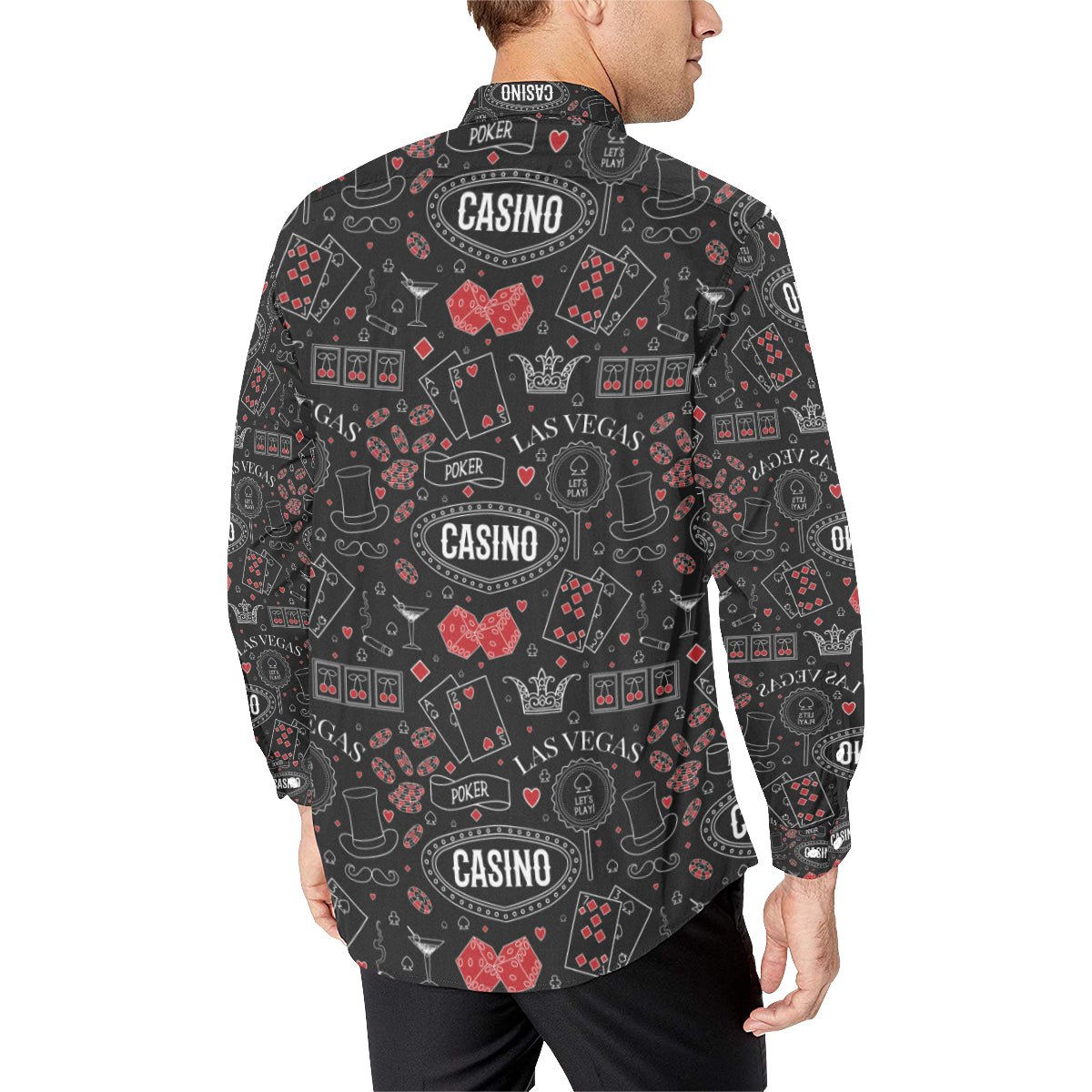 Casino Pattern Print Design 04 Men's Long Sleeve Shirt