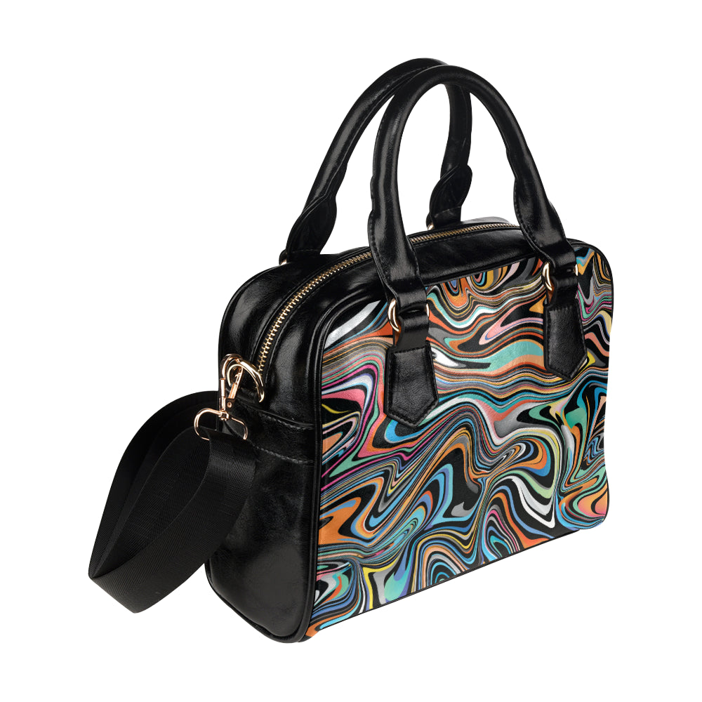 Liquid Pattern Print Design 02 Shoulder Handbag