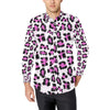 Leopard Pink Skin Print Men's Long Sleeve Shirt