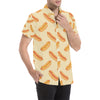 Hot Dog Pattern Print Design 05 Men's Short Sleeve Button Up Shirt