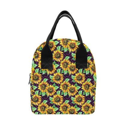 Sunflower Pattern Print Design SF012 Insulated Lunch Bag
