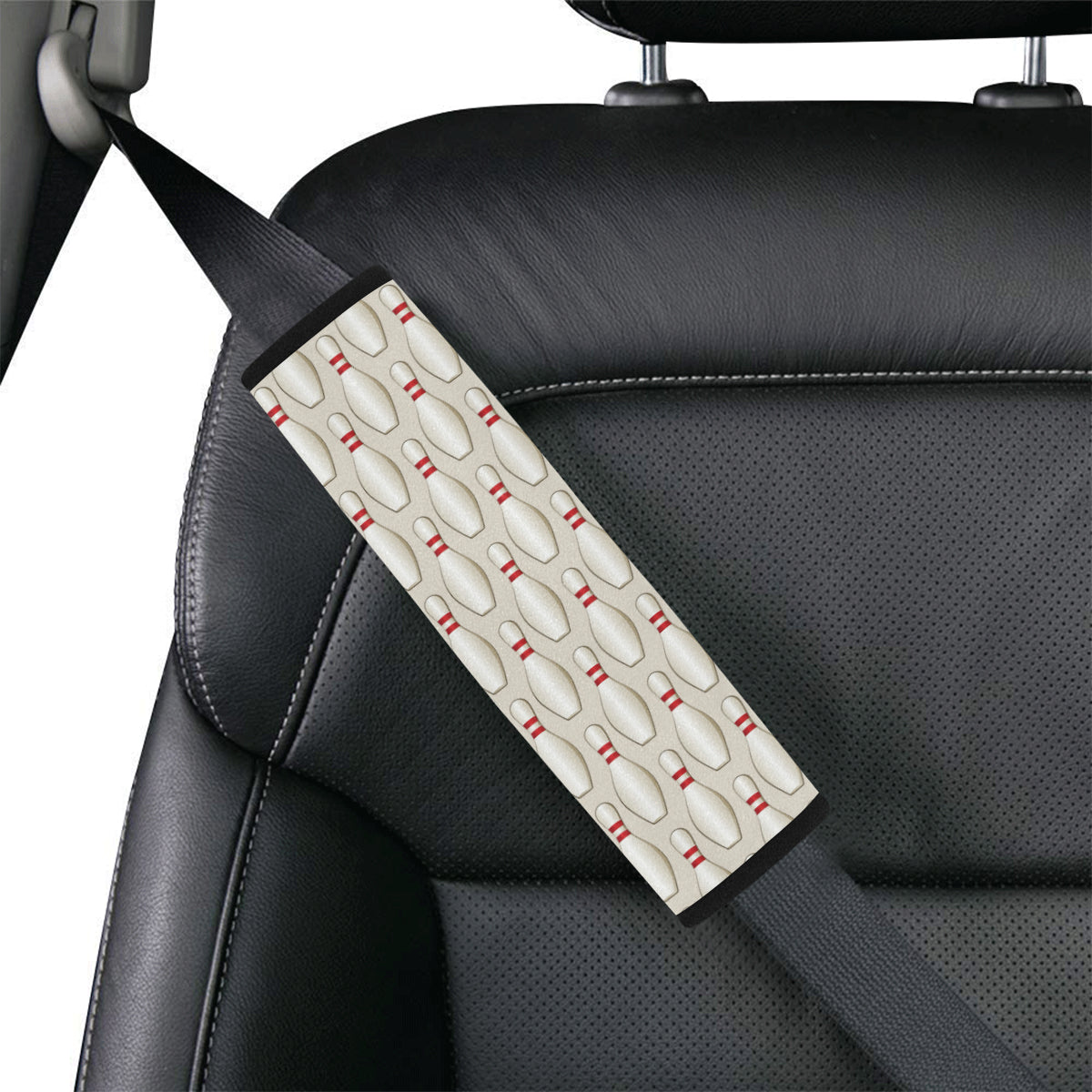Bowling Pin Pattern Print Design 01 Car Seat Belt Cover