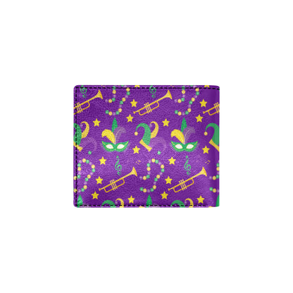 Mardi Gras Pattern Print Design 06 Men's ID Card Wallet