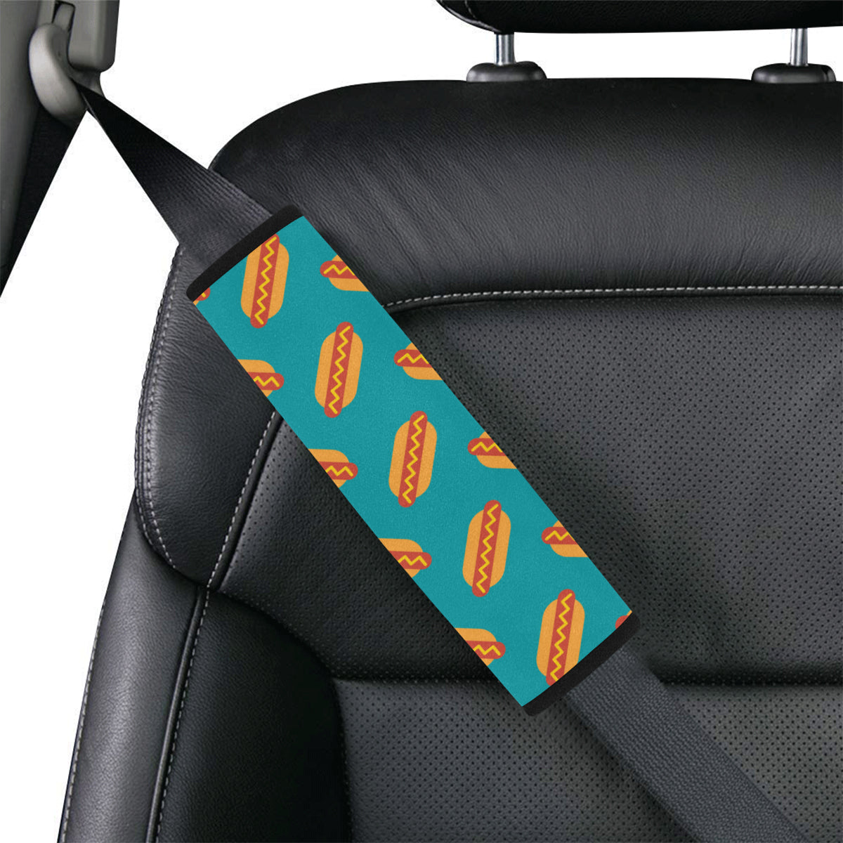 Hot Dog Pattern Print Design 03 Car Seat Belt Cover