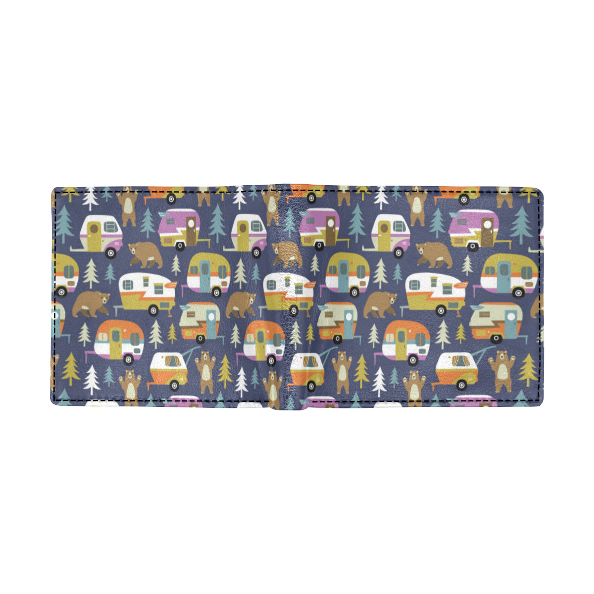 Camper Pattern Print Design 04 Men's ID Card Wallet