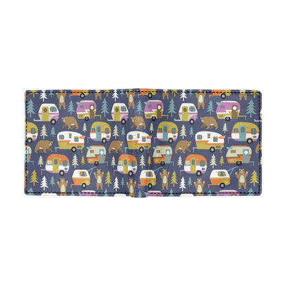 Camper Pattern Print Design 04 Men's ID Card Wallet