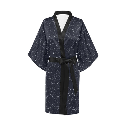 Constellation Pattern Print Design 03 Women's Short Kimono