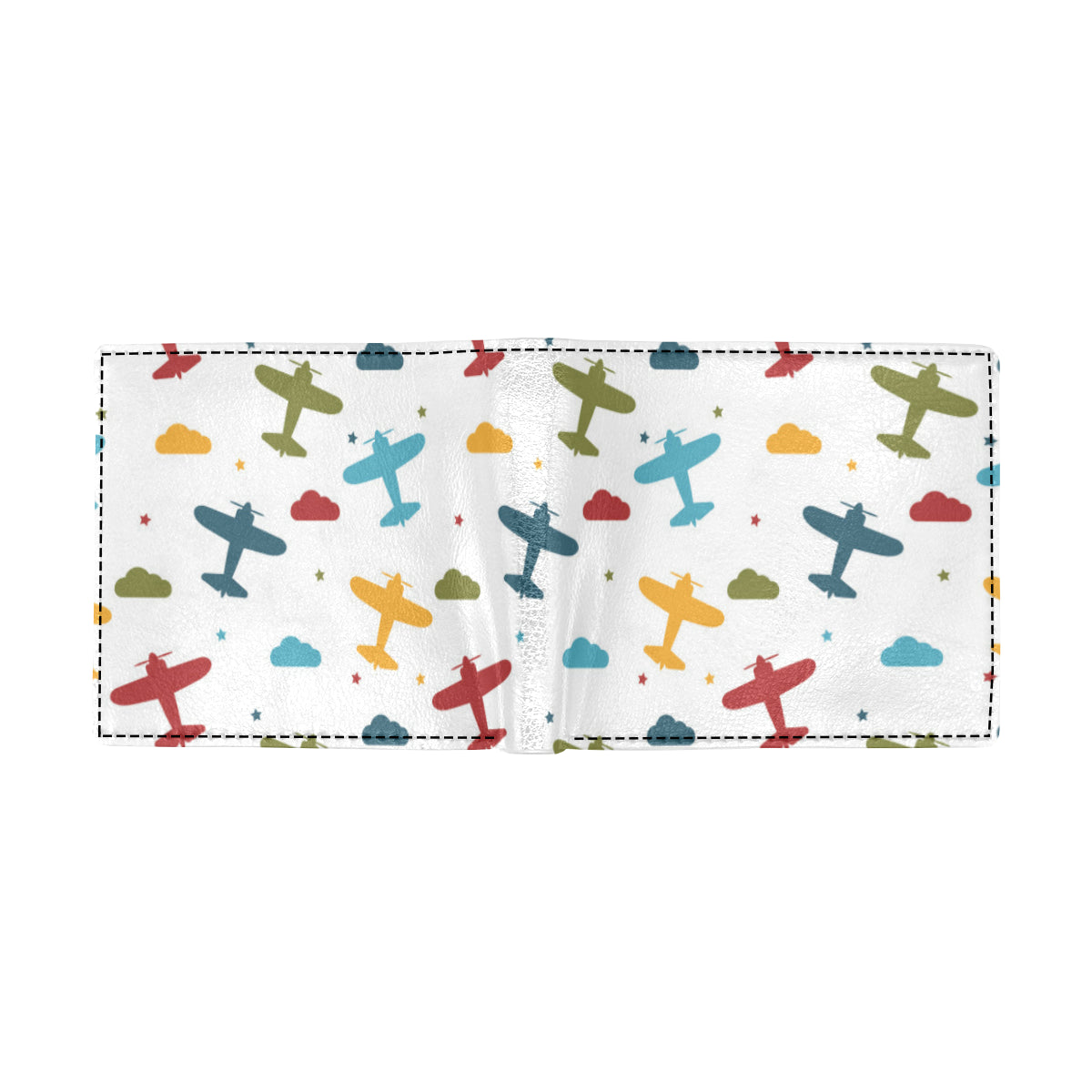 Airplane Pattern Print Design 06 Men's ID Card Wallet