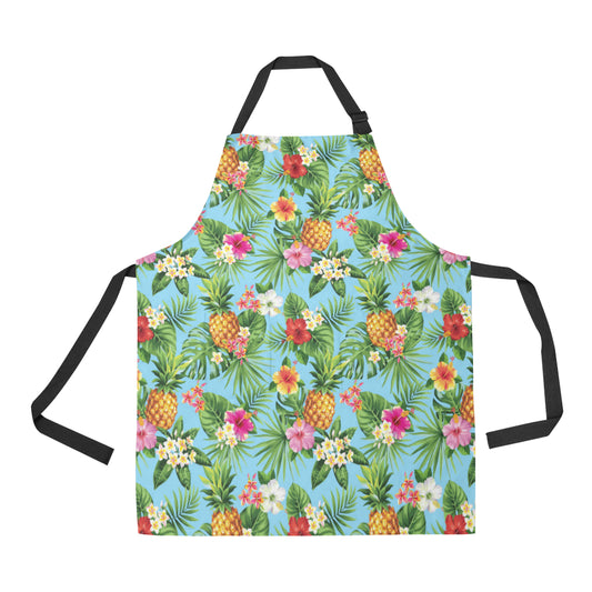 Pineapple Hawaiian flower Tropical Apron with Pocket