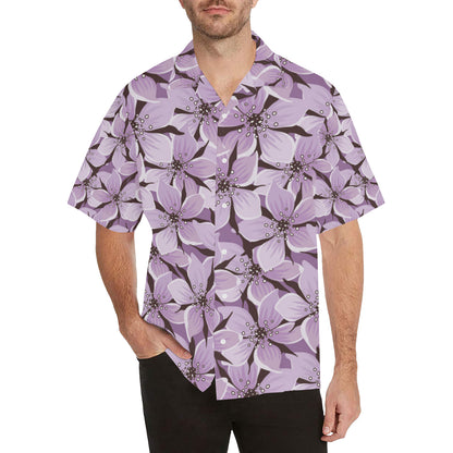 Lilac Pattern Print Design 01 Men's Hawaiian Shirt