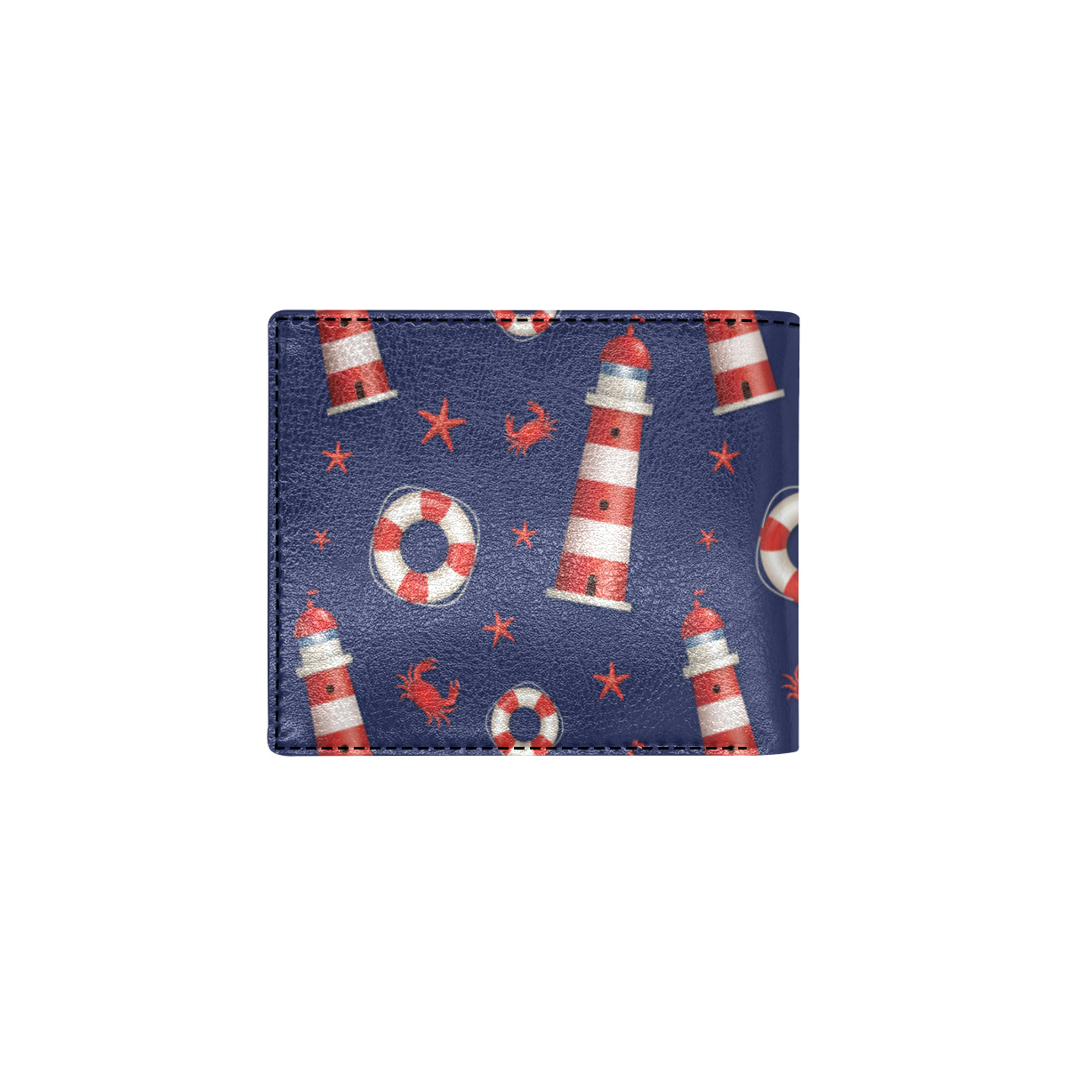 Nautical Pattern Print Design A03 Men's ID Card Wallet