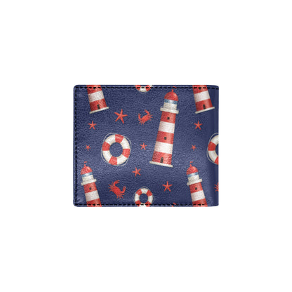 Nautical Pattern Print Design A03 Men's ID Card Wallet