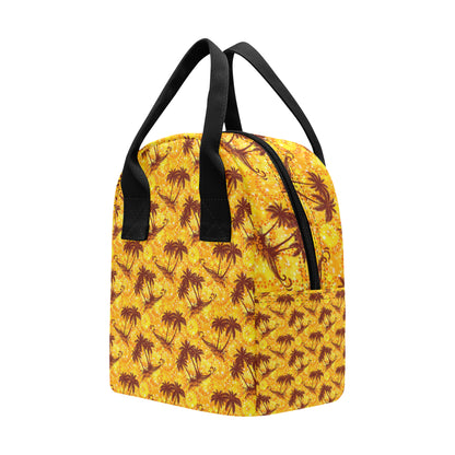 Palm Tree Pattern Print Design PT012 Insulated Lunch Bag