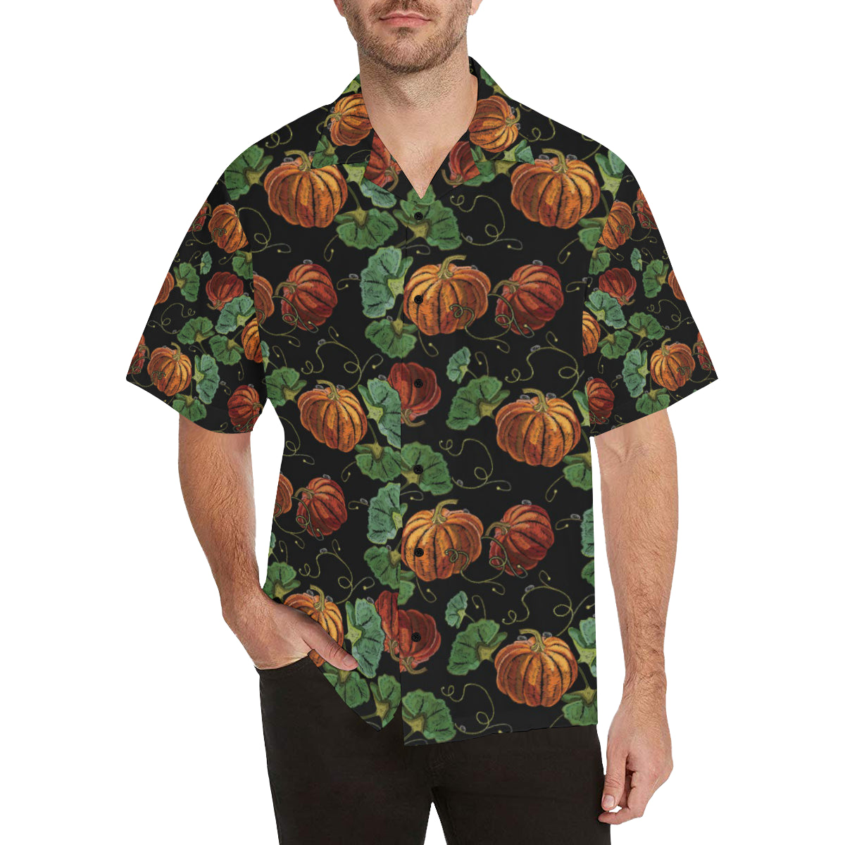 Pumpkin Pattern Print Design A02 Men's Hawaiian Shirt