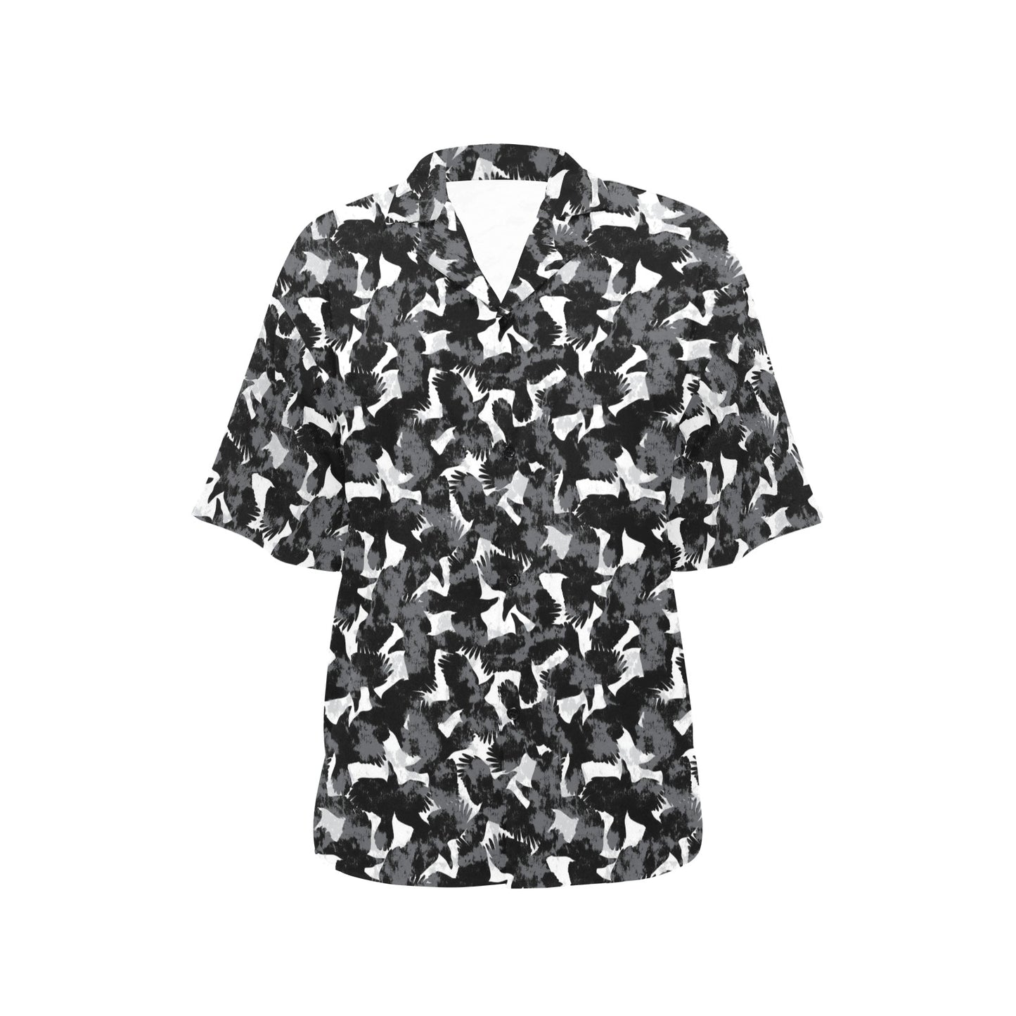 Crow Pattern Print Design 01 Women's Hawaiian Shirt