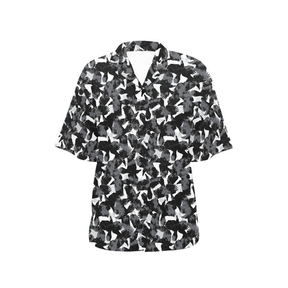 Crow Pattern Print Design 01 Women's Hawaiian Shirt