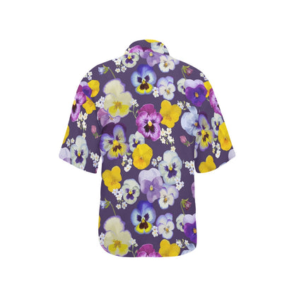 Pansy Pattern Print Design PS02 Women's Hawaiian Shirt