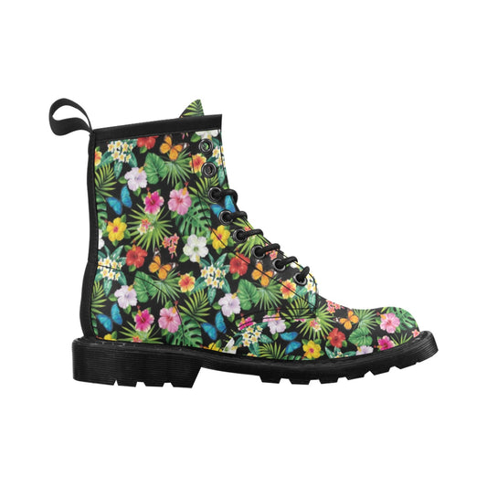 Hibiscus With Butterfly Print Design LKS305 Women's Boots