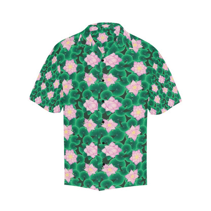Water Lily Print Design LKS303 Men's Hawaiian Shirt