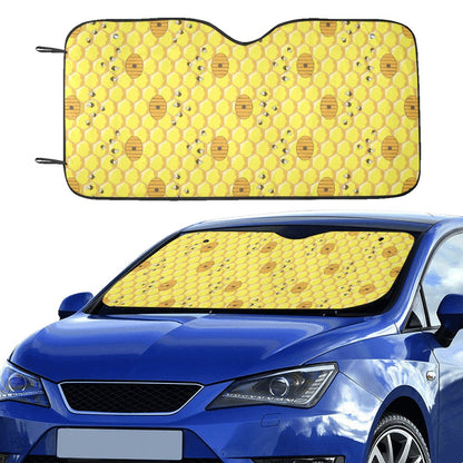 Honey Bee Print Design LKS303 Car front Windshield Sun Shade