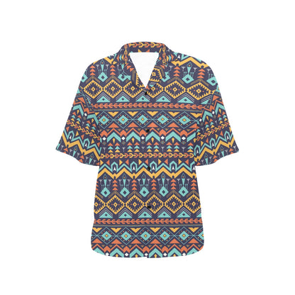 Aztec Style Print Pattern Women's Hawaiian Shirt